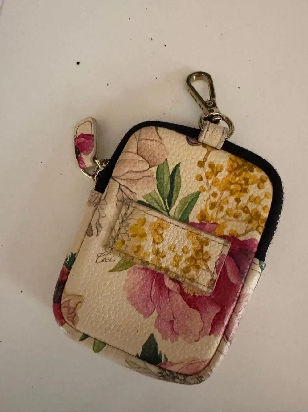 Bandolier x cici lily flower floral mini clip on pouch for straps wristlets